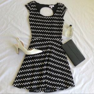 Black and white mini dress